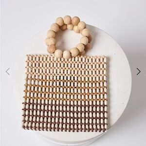 L*Space Riley Bag. Ombre wooden beads in cascading brown tones. Brand New!